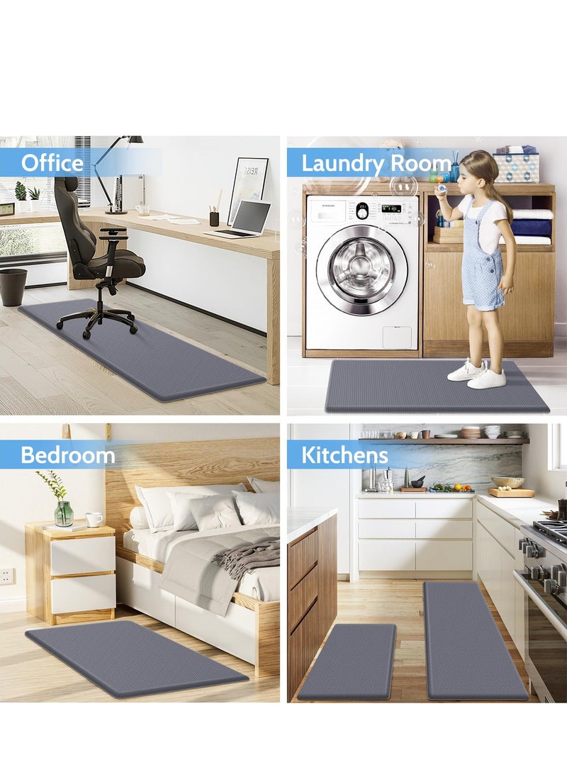 Next Vogue - Next Vogue Cushioned Anti-Fatigue, 2 Piece Set, Gray Kitchen Mats, Non Skid Waterproof Comfort Standing Kitchen Mats 120cmx44cm and 75cmx44cm - Image 1