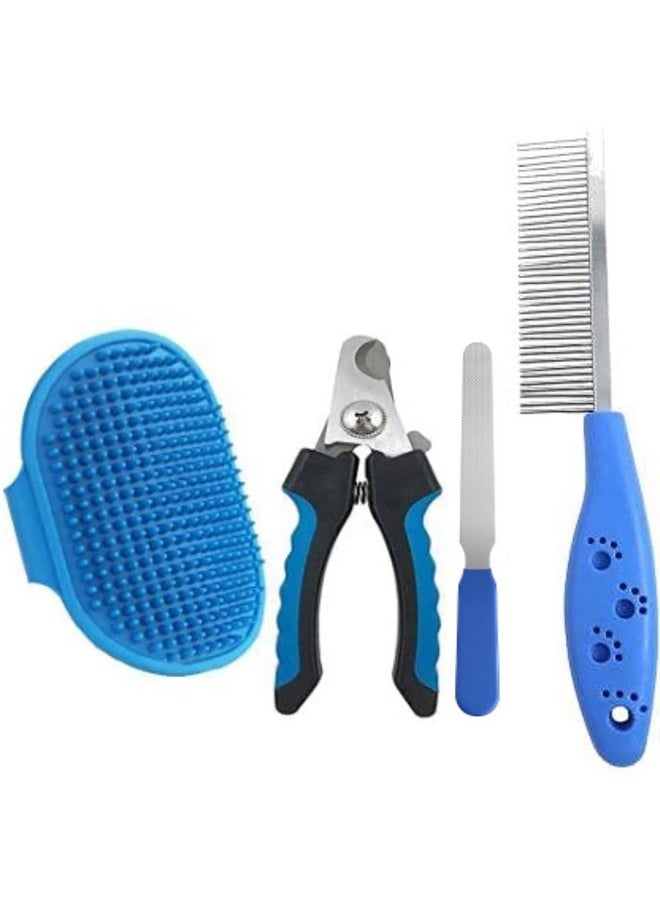 Sage Square Dog Grooming Kit For Puppies & Dogs & Cats Long Hair + Short Hair Dog Brush, Dog Gloves, Massage, Hairs Straightening Comb, Professional Nail Cutter With Filer, Tangled Hairs Comb For Dogs  - Image 1