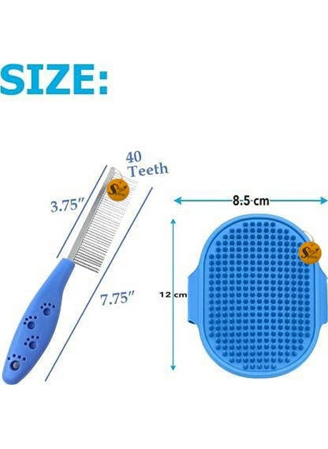 Sage Square Dog Grooming Kit For Puppies & Dogs & Cats Long Hair + Short Hair Dog Brush, Dog Gloves, Massage, Hairs Straightening Comb, Professional Nail Cutter With Filer, Tangled Hairs Comb For Dogs  - Image 3