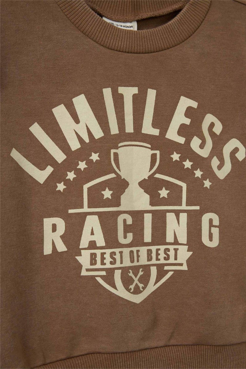 DeFacto 2 piece Regular Fit Crew Neck Slogan Set - Image 3