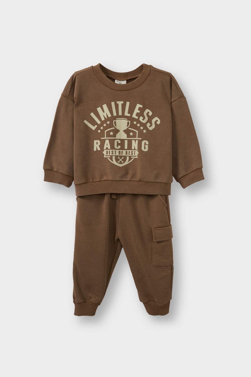 DeFacto 2 piece Regular Fit Crew Neck Slogan Set - Image 1