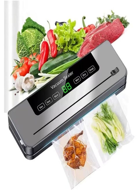 5 in 1 Vacuum Sealer Machine with Built-in Cutter Automatic Air Sealing System LED Indicator for Food Storage ,50 Pcs Bags