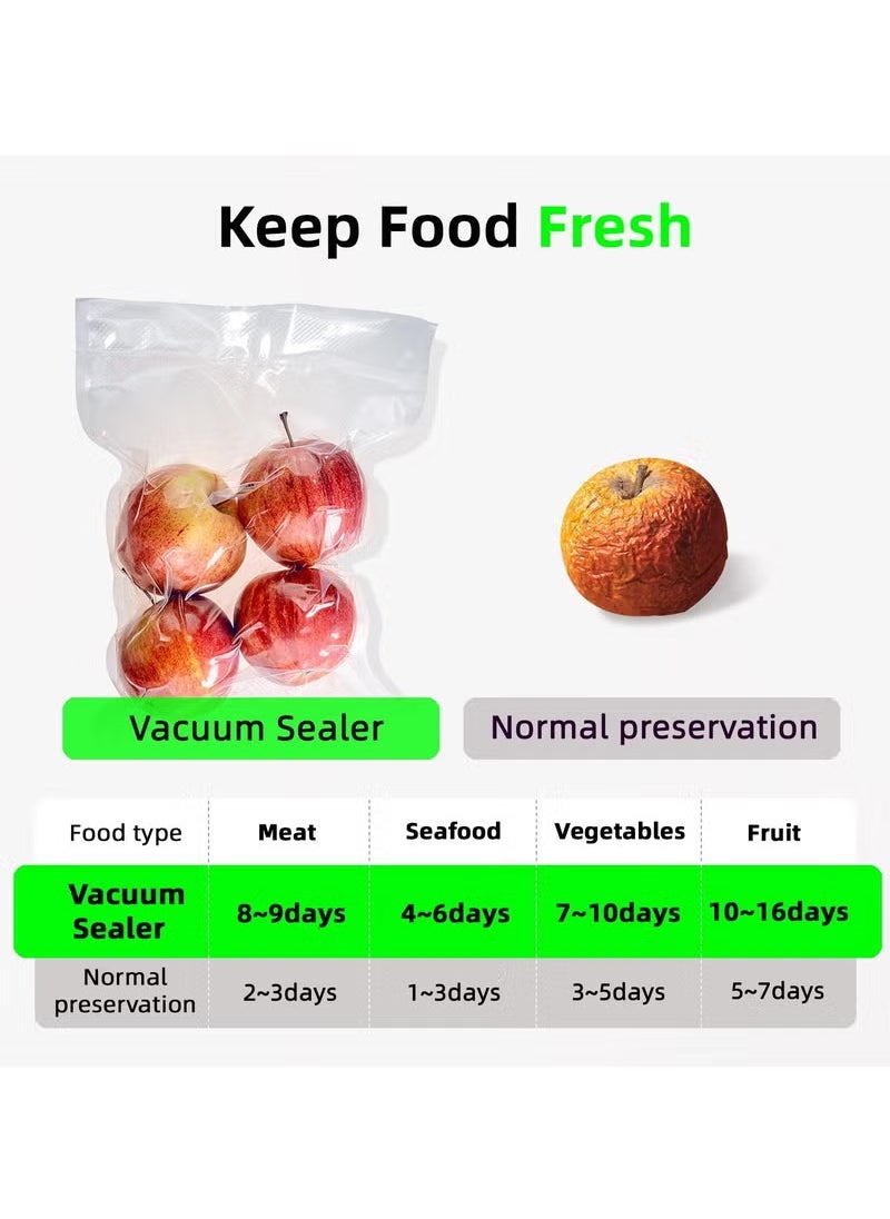 5 in 1 Vacuum Sealer Machine with Built-in Cutter Automatic Air Sealing System LED Indicator for Food Storage ,50 Pcs Bags