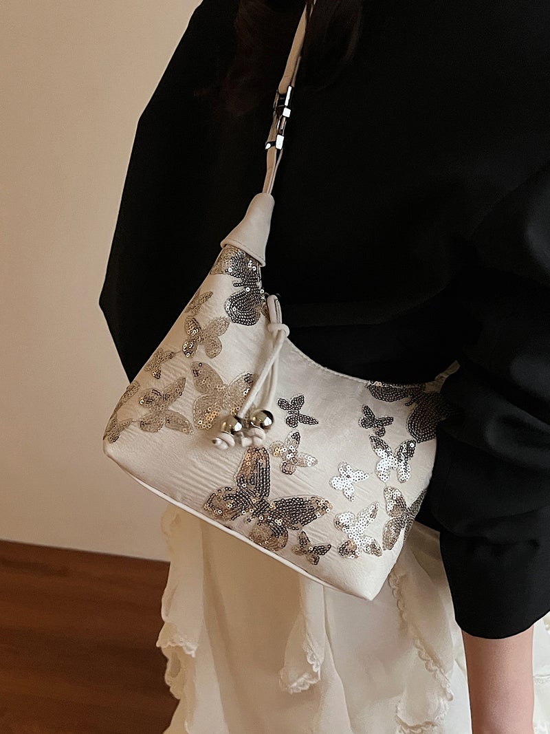 Summer Super Popular Niche New Chinese Style Bag For Women Fashion Versatile Sequin Crossbody Bag Single Shoulder Armpit Bag - Image 5