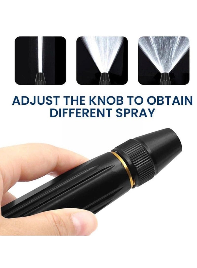 Water Spray Gun Car Wash Nozzle High Pressure Nozzle Spray Water Gun Water Jet Hose Nozzles Pipe For Gardening, Bike Car Wash Garden Watering Tool Black High Pressure Nozzle with 3 Attachment