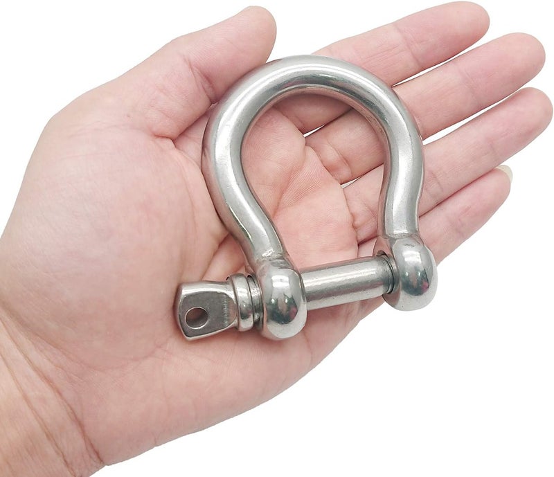Hulless 2 Pcs 1/2 Inch 304 Stainless Steel D Ring Shackles - Image 4