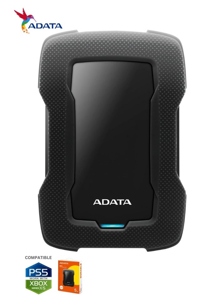 ADATA HD330 5TB External HDD | Anti Shock Hard Drive | Black | Compitable with PS5 and XBOX  - Image 2