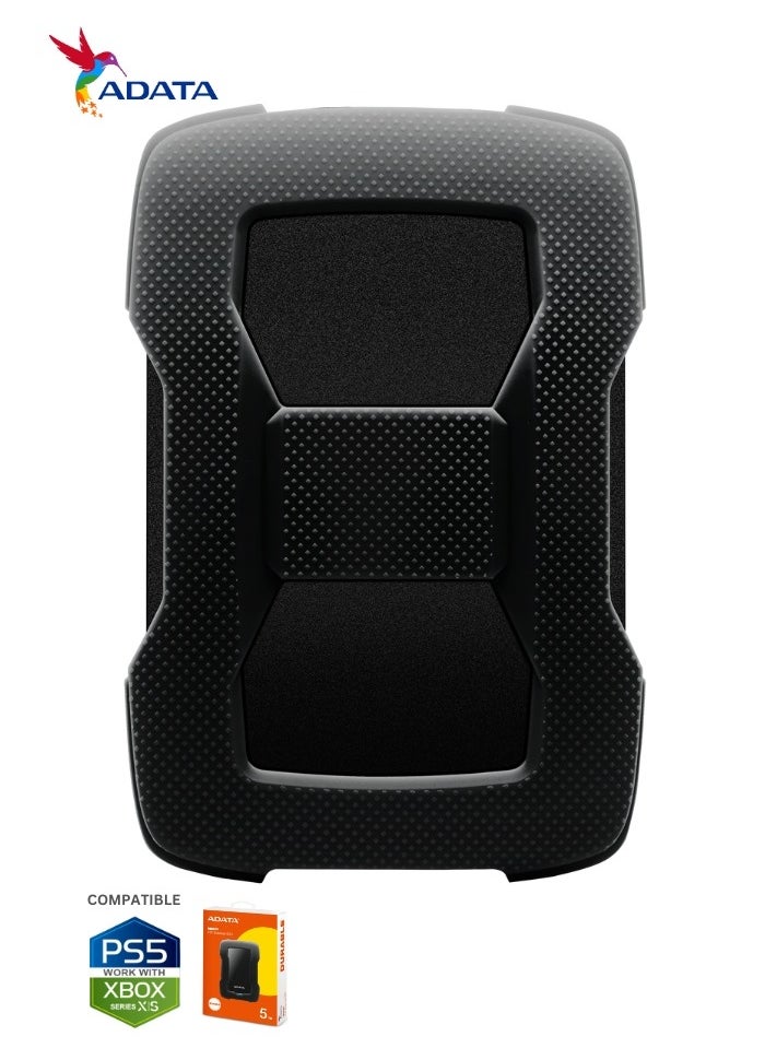 ADATA HD330 5TB External HDD | Anti Shock Hard Drive | Black | Compitable with PS5 and XBOX  - Image 3