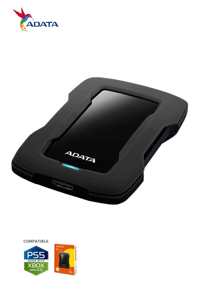 ADATA HD330 5TB External HDD | Anti Shock Hard Drive | Black | Compitable with PS5 and XBOX  - Image 4