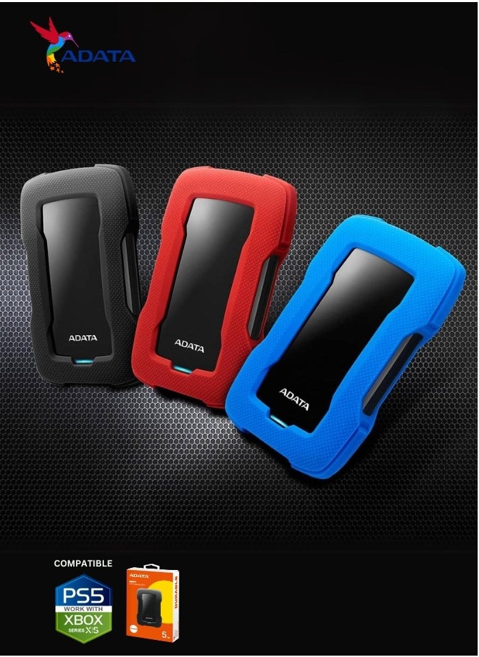 ADATA - HD330 5TB External HDD | Anti Shock Hard Drive | Black | Compitable with PS5 and XBOX - Image 1