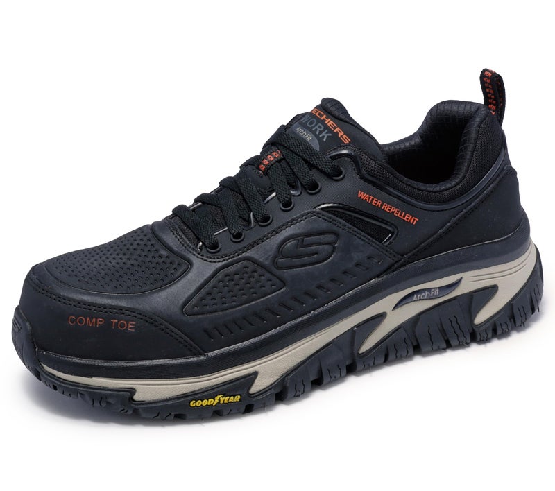 SKECHERS حذاء سكيشرز للرجال للعمل آرتش فيت واكر رايلان أسود - Image 4