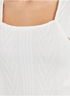 Styli Cable Knit Long Sleeves Bodysuit  - Image 4
