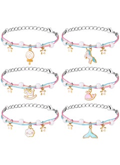 Adjustable Friendship Bracelets for Girls, 6Pcs Handmade Unicorn Braided Jewelry, Perfect for Birthday Gifts and Party Bag Fillers, Unique Handcrafted Accessories for Friends