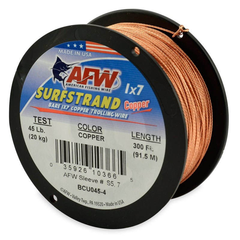 AFW American Fishing Wire Surfstrand Copper 1x7 Bare Trolling Wire, Copper Color, 45 Pound Test, 300-Feet - Image 5