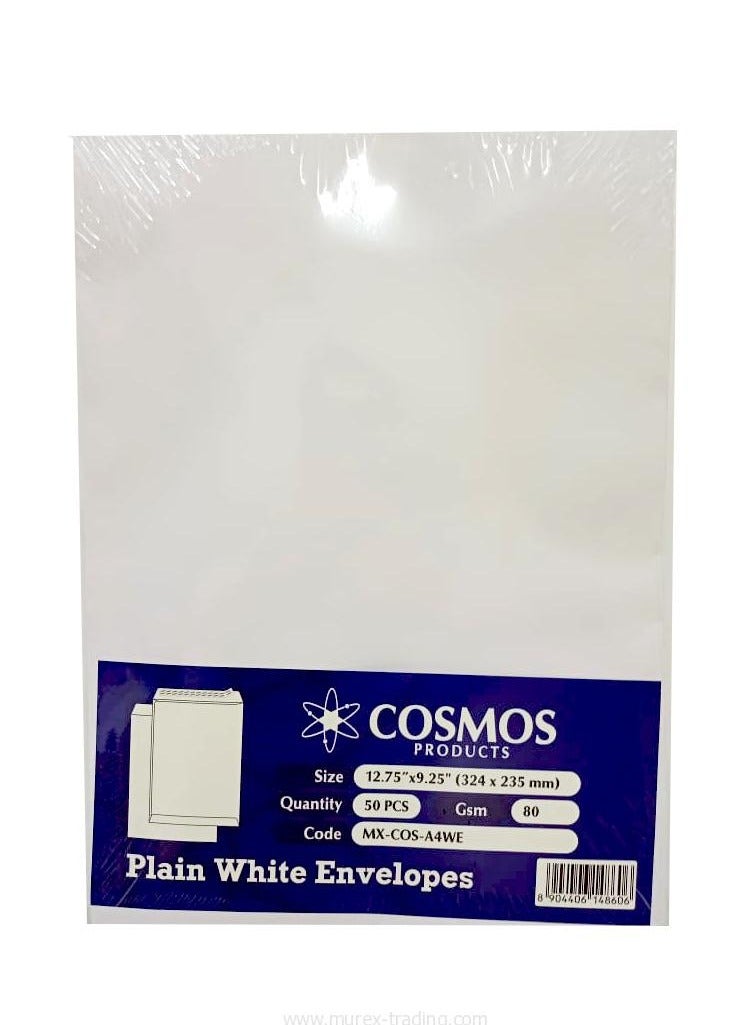 COSMOS Envelopes (A4, White, 50 Pieces) - Image 1