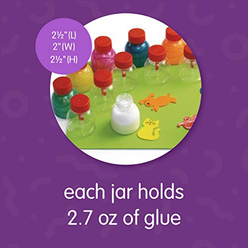 Colorations Glue Jar Set, 12 Empty Glue Bottles with Brushes, Classroom, Art Supplies, School Supplies, Crafting, Kids Art, Projects, Gluing, Painting, Arts & Crafts, Toddlers, Pre-K and Kindergarten - Image 3