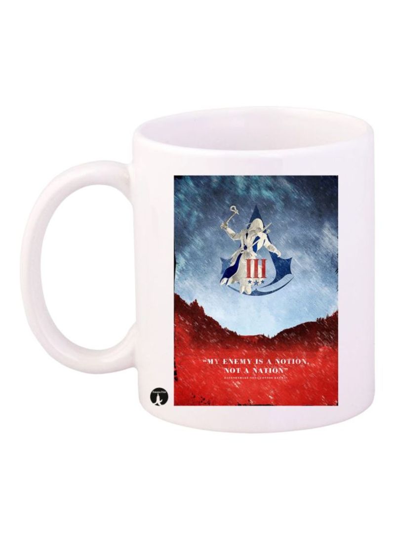 Assassin's Creed 3 Printed Mug Red/Blue Standard Size