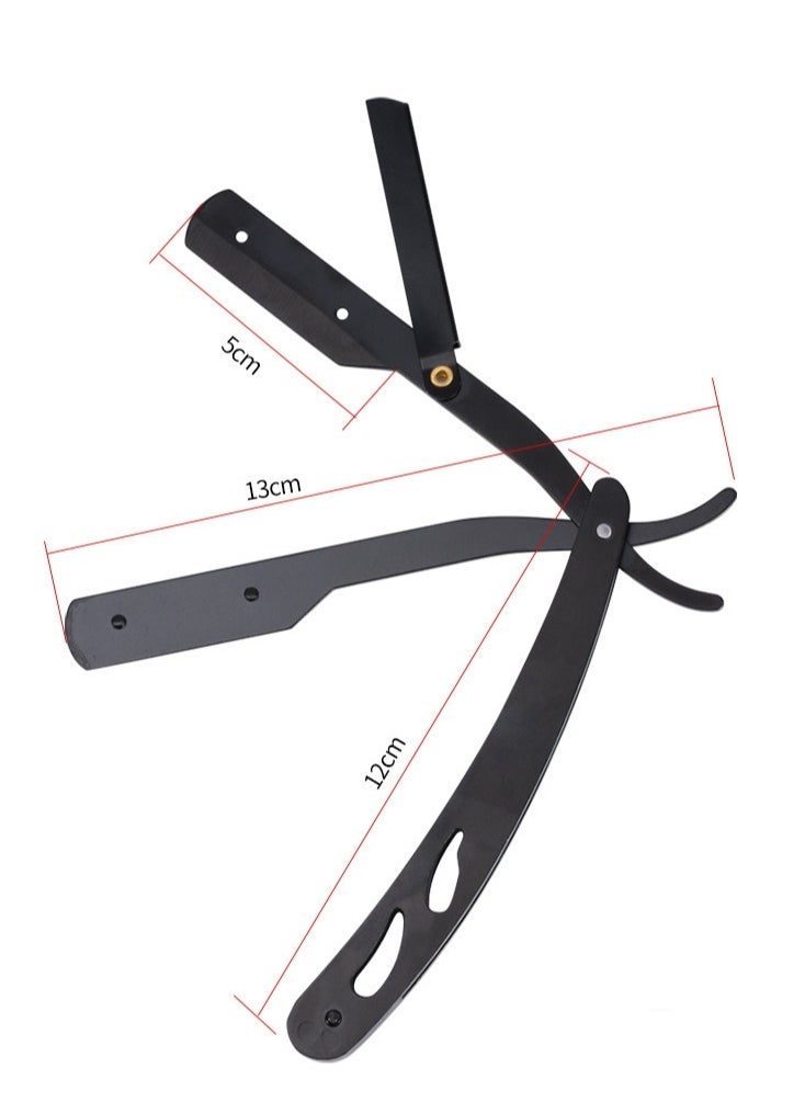 KHAJUL - Professional Cut Straight Razor, Single Blade Barber Quality Moustache & Beard Shaving Razor Black Matte - Image 1