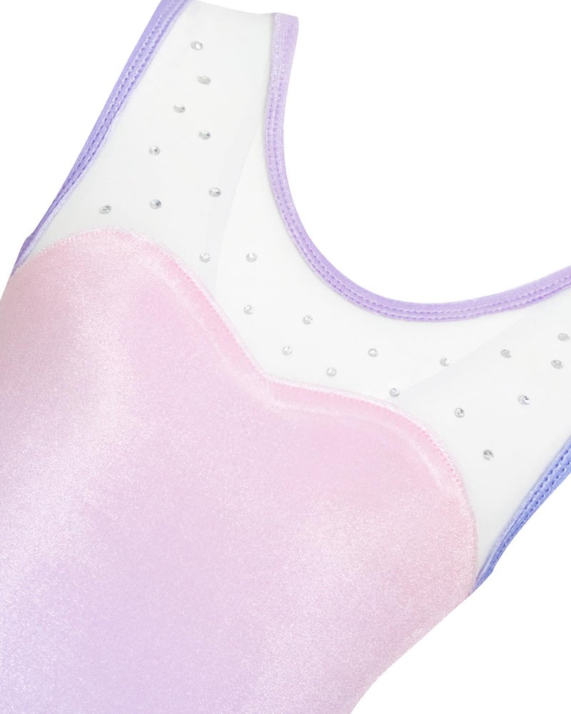 Gogokids Velvet Gymnastics Leotards for Girls Mesh Collar Ballet Leotards Dance Unitards with Skirt Combo for 3-12 Years - Image 2