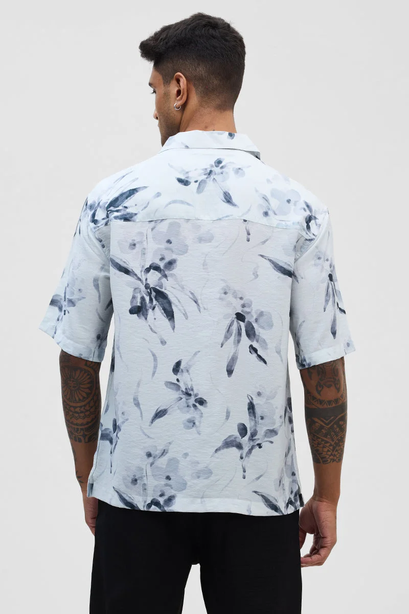 SNITCH قميص أزرق مطبوع كبير الحجم