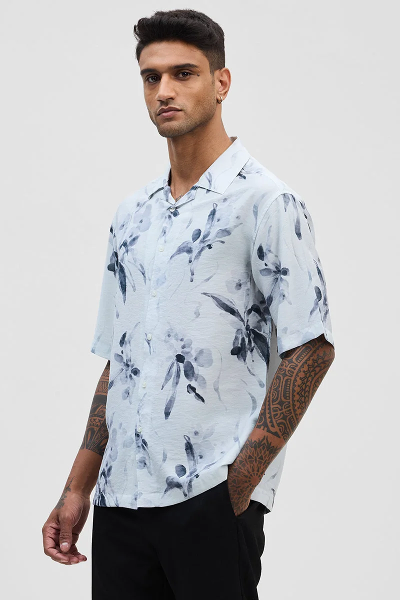 SNITCH قميص أزرق مطبوع كبير الحجم