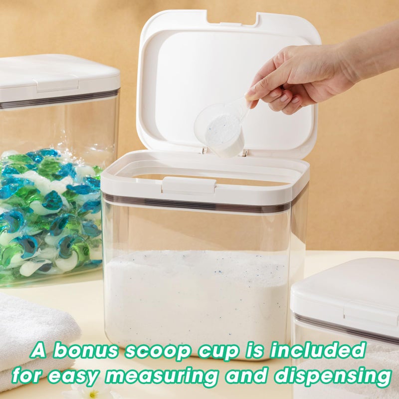 TBMAXS Versatile Storage Container Bin with Pop-up Lid & Scoop  Rice Flour Container Dog Cat Food Storage Container  Laundry Room Organization Household Essentials Kitchen Pantry Organizers - Image 5