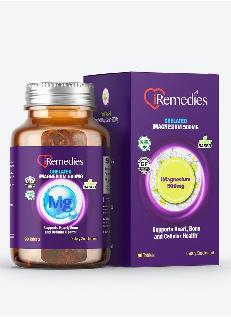 iMagnesium 500 Mg Chelated – 90 Tablets – Gluten Free