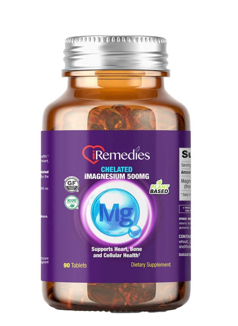 iMagnesium 500 Mg Chelated – 90 Tablets – Gluten Free