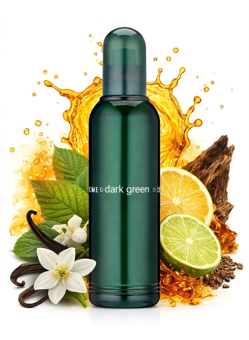 COLOUR ME Luxury Eau de Parfum for Men The Colour Me Dark Green 100ml | Long Lasting Perfume for Men with Woody Floral Amber Scent with Vanilla & Citrus - Image 1