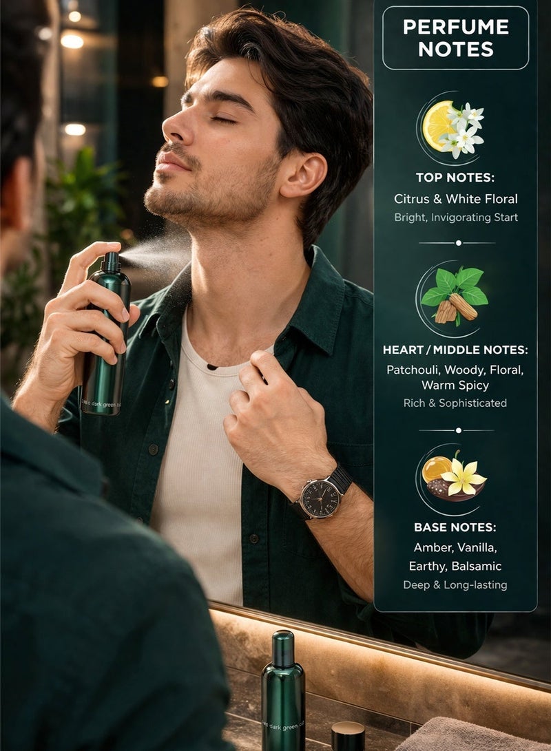 COLOUR ME Luxury Eau de Parfum for Men The Colour Me Dark Green 100ml | Long Lasting Perfume for Men with Woody Floral Amber Scent with Vanilla & Citrus - Image 4