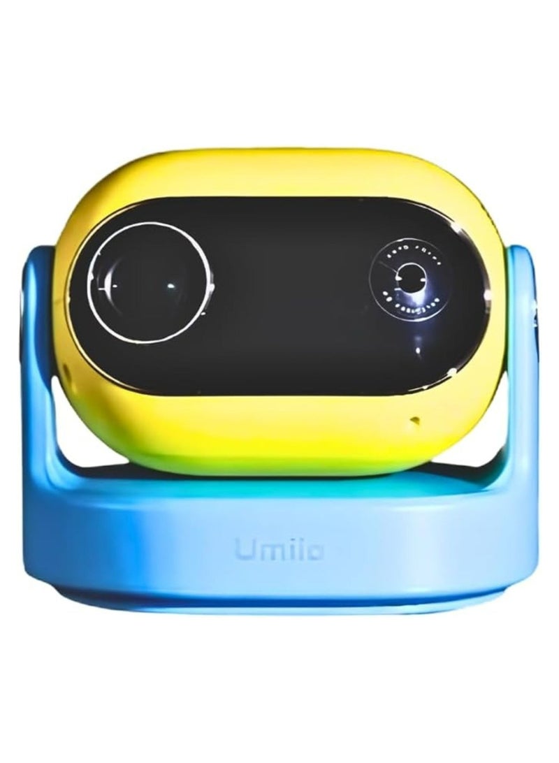 Umiio U30 Super Smart Premium Projector 1080P Full HD, 4K Supported 180° Adjustable Lens, WiFi 6 & Bluetooth, Portable LED Projector for Home Theater & Outdoor Use, HDMI/USB/Audio, Remote Control-Yellow & Blue - Image 1