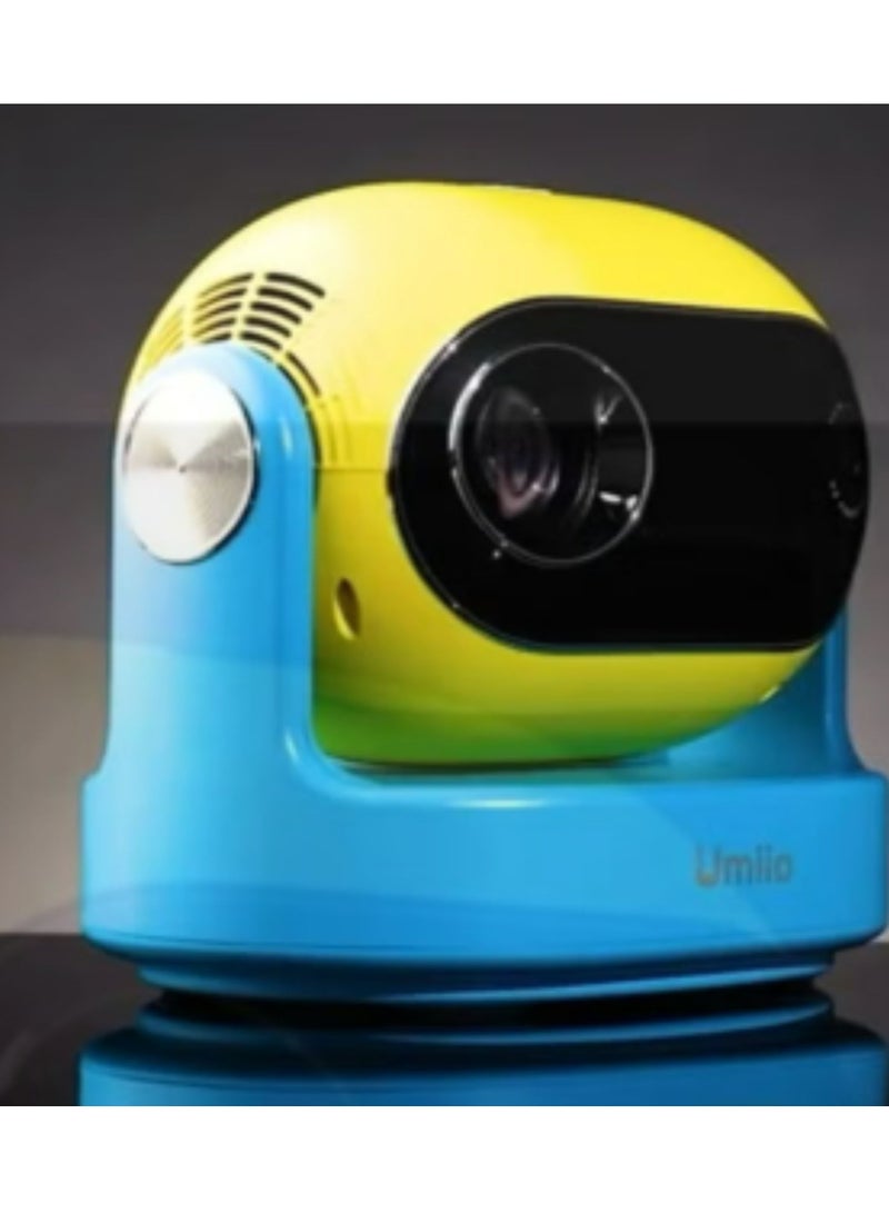 Umiio U30 Super Smart Premium Projector 1080P Full HD, 4K Supported 180° Adjustable Lens, WiFi 6 & Bluetooth, Portable LED Projector for Home Theater & Outdoor Use, HDMI/USB/Audio, Remote Control-Yellow & Blue - Image 2