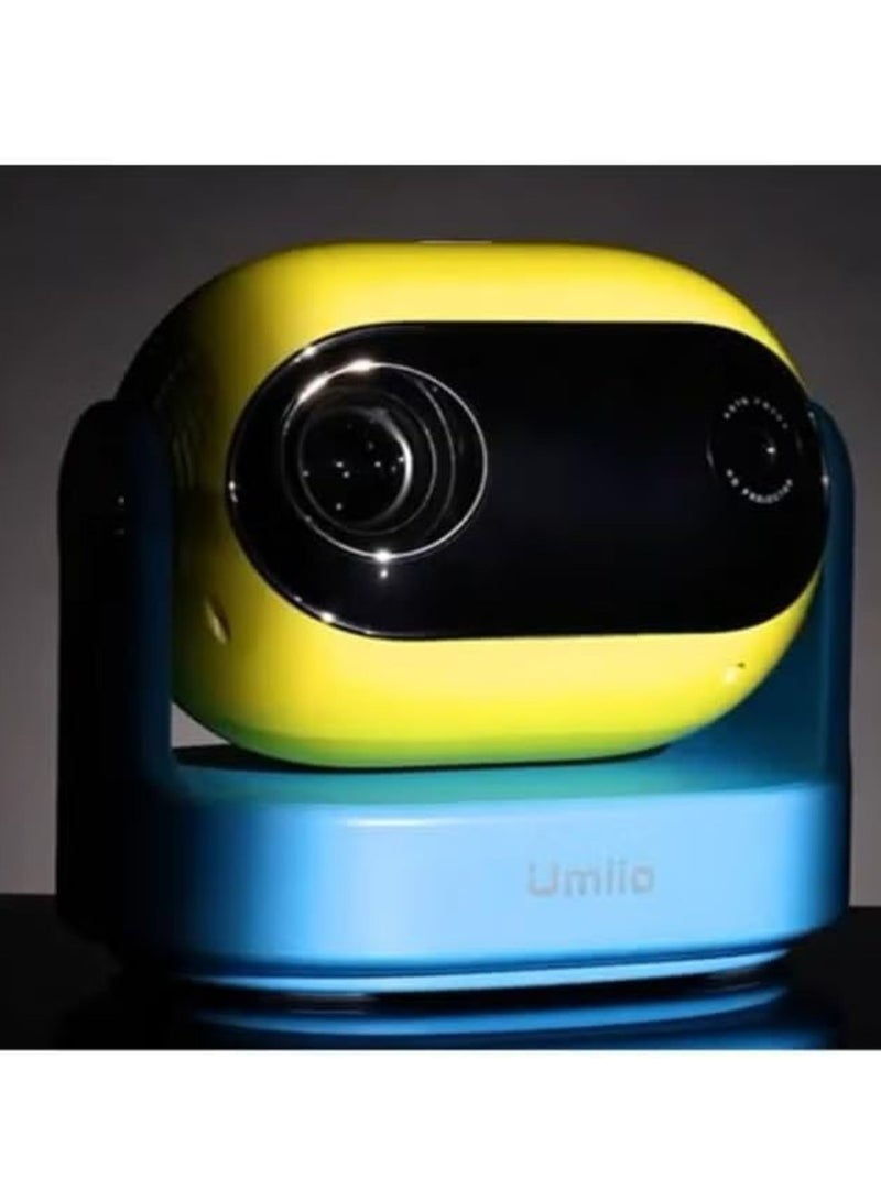 Umiio U30 Super Smart Premium Projector 1080P Full HD, 4K Supported 180° Adjustable Lens, WiFi 6 & Bluetooth, Portable LED Projector for Home Theater & Outdoor Use, HDMI/USB/Audio, Remote Control-Yellow & Blue - Image 4