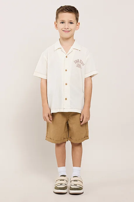 أر أند بي Solid Shorts with Drawstring Waist
