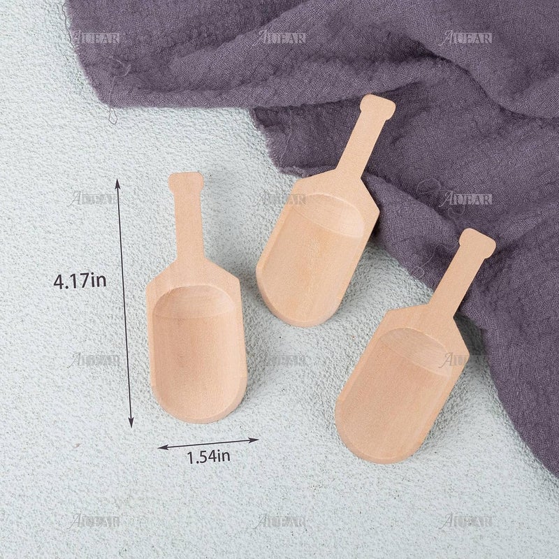 AUEAR , 10 Pack Mini Wooden Scoops for Bath Salts Wooden Candy Spoons - Image 2