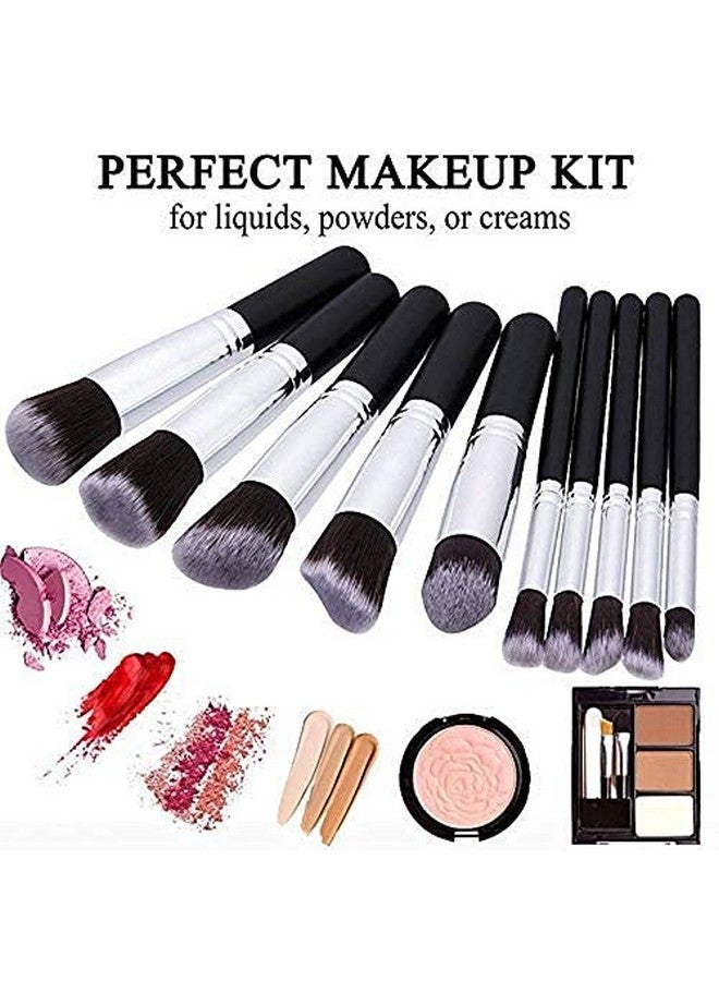 Glowhouse B07V5G2DHP Fiber Bristle Makeup Brushes Set - Black, 10 Piece Makeup Brush, 1 Pcs Makeup Sponge and 1 Pcs Makeup Brush Egg - Image 3