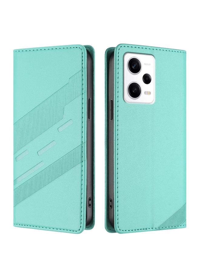 اس-توب جراب لهاتف Redmi Note 12 Pro محفظة جلدية منقوشة متعددة الوظائف بتصميم كلاسيكي - Image 2