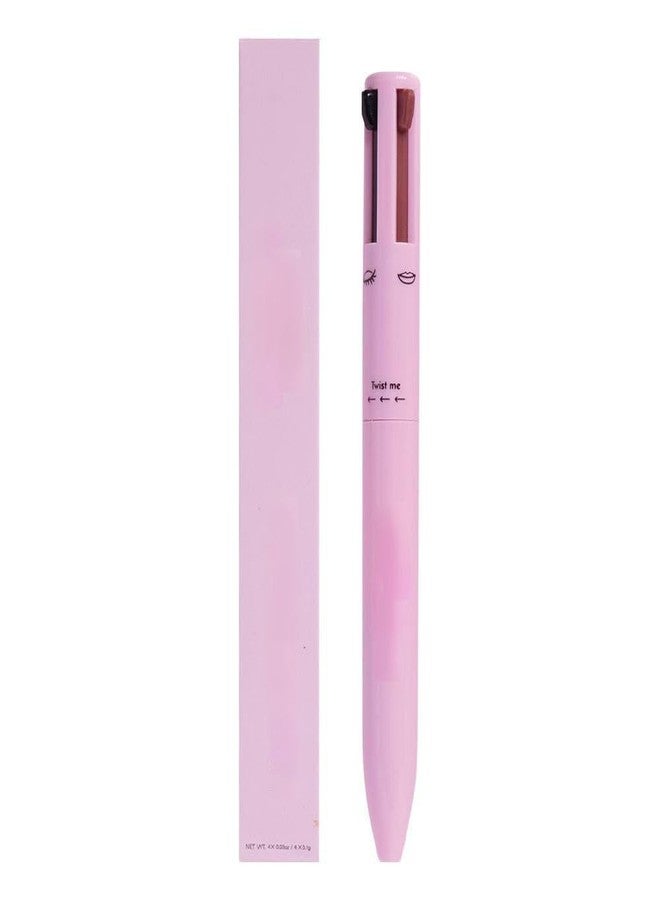 Flair Fusion Matte Beauty 4 In 1 Touch Up Makeup Pen With- Eye Liner, Lip Liner, Highlighter & Eyebrow Pencil, Pink - Image 1