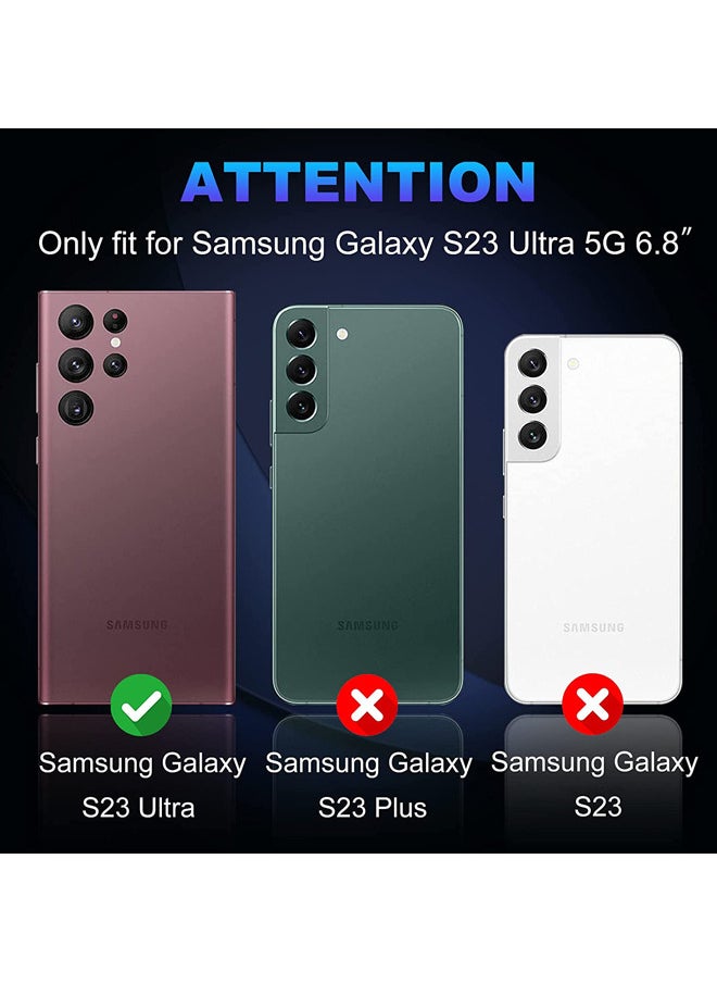 Rock Pow - Samsung Galaxy S23 Ultra Camera Lens Protector 9H Tempered Glass Camera Cover Screen Protector Metal Individual Ring for S23 Ultra Accessories with Installation Tray Set of 5 Sliver - Image 1