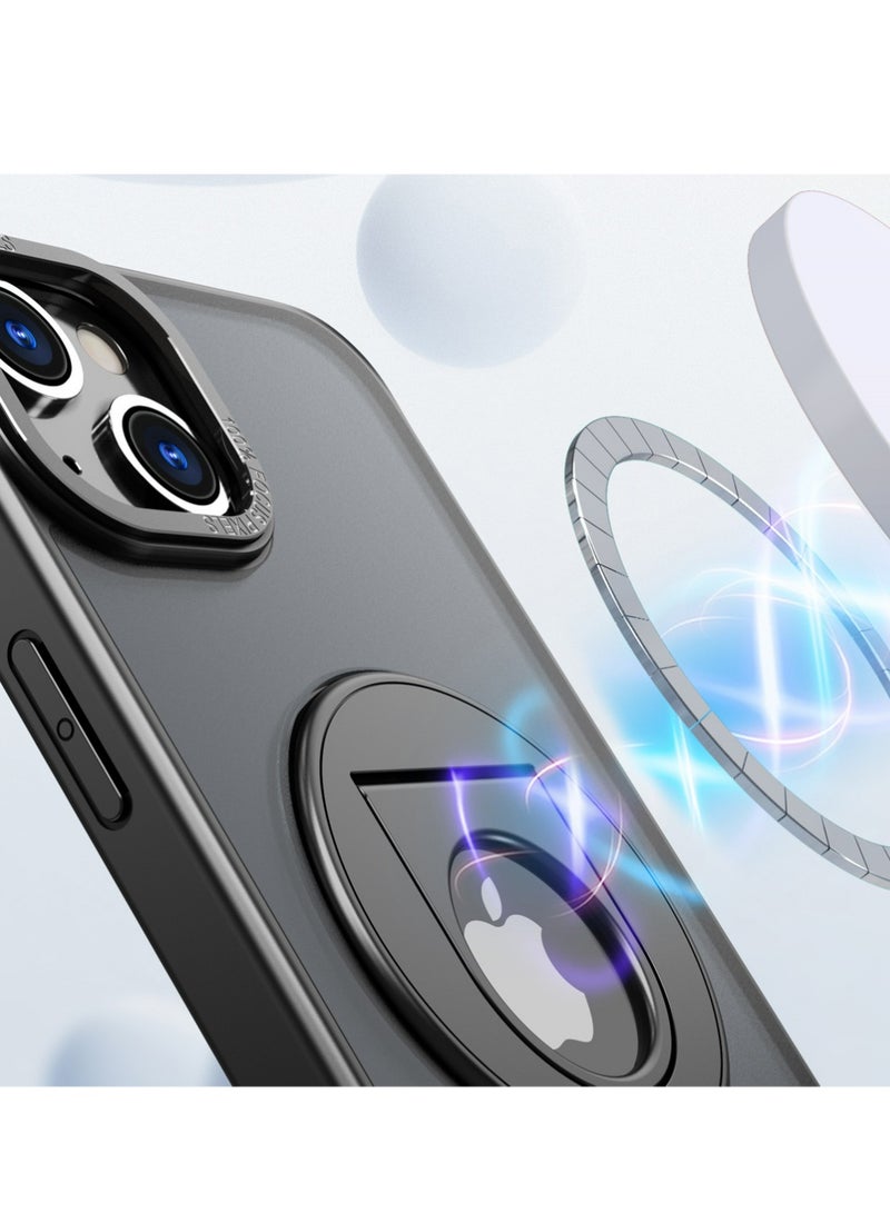 X-level Compatible with iPhone 17 Pro Max Case with Invisible Magnetic O-Ring Stand Military-Grade Translucent Case [Compatible with Mag-Safe][Great Grip Feeling], Black - Image 3