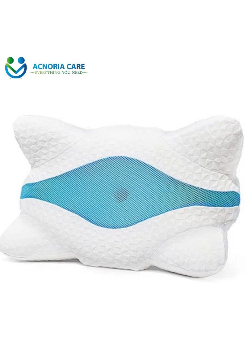 ACNORIA CARE Memory Foam Cervical Support Pillow To Support The Neck And Relieve Pain Suitable For Side Back And Stomach Sleepers Size 61 * 37 * 14 cm - From Acnoria Care  - Image 2