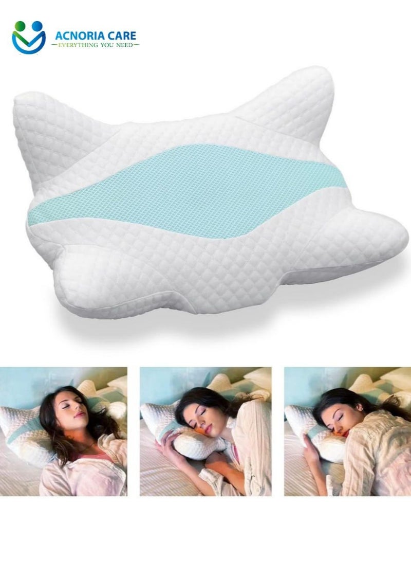 ACNORIA CARE Memory Foam Cervical Support Pillow To Support The Neck And Relieve Pain Suitable For Side Back And Stomach Sleepers Size 61 * 37 * 14 cm - From Acnoria Care  - Image 3