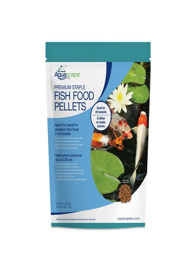 Aquascape Premium Staple Fish Food Pellets for Small to Medium Pond Fish, Medium Pellet, 2.2 Pounds | 98868 - Image 1