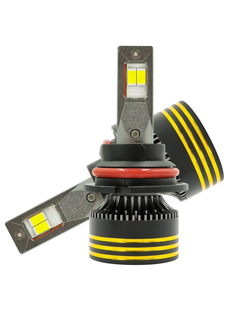 جولدن كامل مصباح أمامي LED M8 Pro من GOLDEN CAMEL، 9007 لمبات، 120 واط، 30000 لومن، 6500 كلفن، مقاوم للماء IP65، توصيل وتشغيل، جاهز لـ CANBUS، 12 فولت - 24 فولت، عبوة من قطعتين، سيارة SUV شاحنة - Image 2