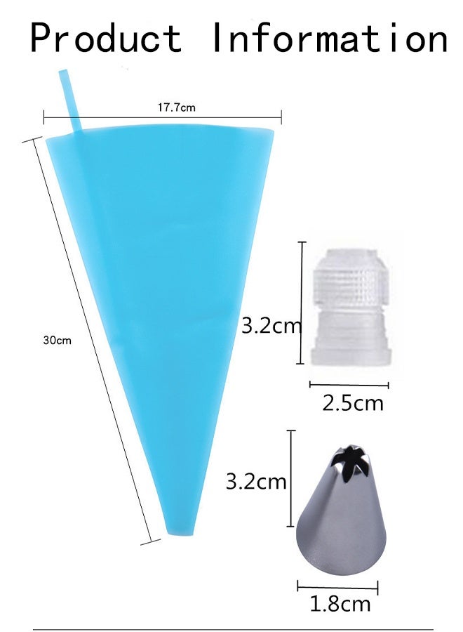KANGLI 10 Pcs Modern Minimalist Stainless Steel Pastry Nozzles For Cream Blue Sheet - Image 5