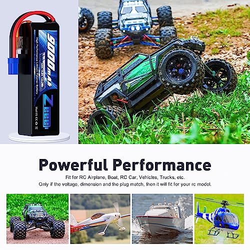 Zeee 4S Lipo Battery 9000mAh 14.8V 100C RC Lipos EC5 Connector with Metal Plates Compatible for Xmaxx RC Car RC Truck RC Tank RC Models - Image 5