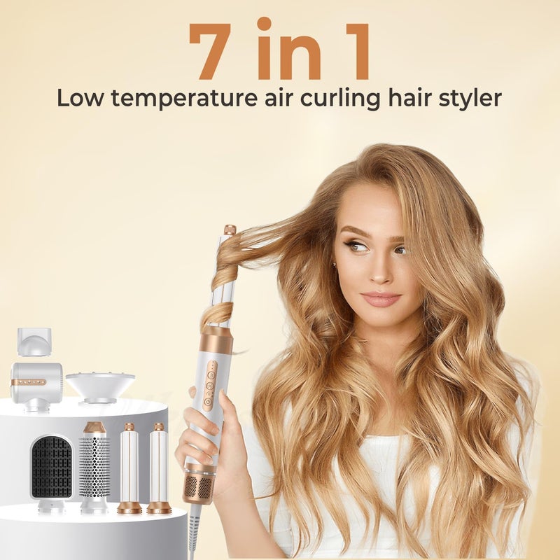 ACHAS 7 In 1 Hair Dryer Brush Styling Tools Set 1400W Hot Air Hair Curler Styler with Straightening and Curling Wands, Ionic Blow Dryer with 110,000 RPM Motor for Women Hair Types - Image 3