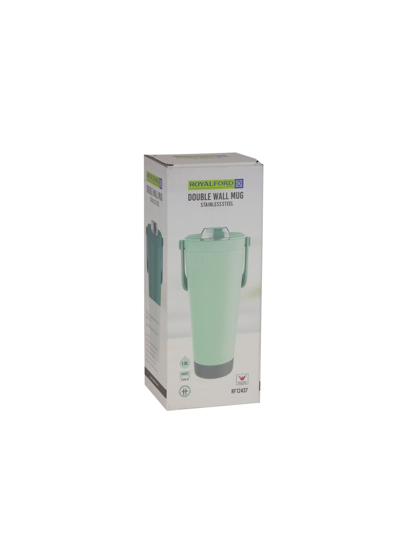 Royalford 1000ml Vacuum Mug RF12437 Double Wall Stainless Steel Body with Handle Hot or Cold Leak-Proof Suitable for Indoor and Outdoor Use Assorted Colors Assorted Colors - Image 2