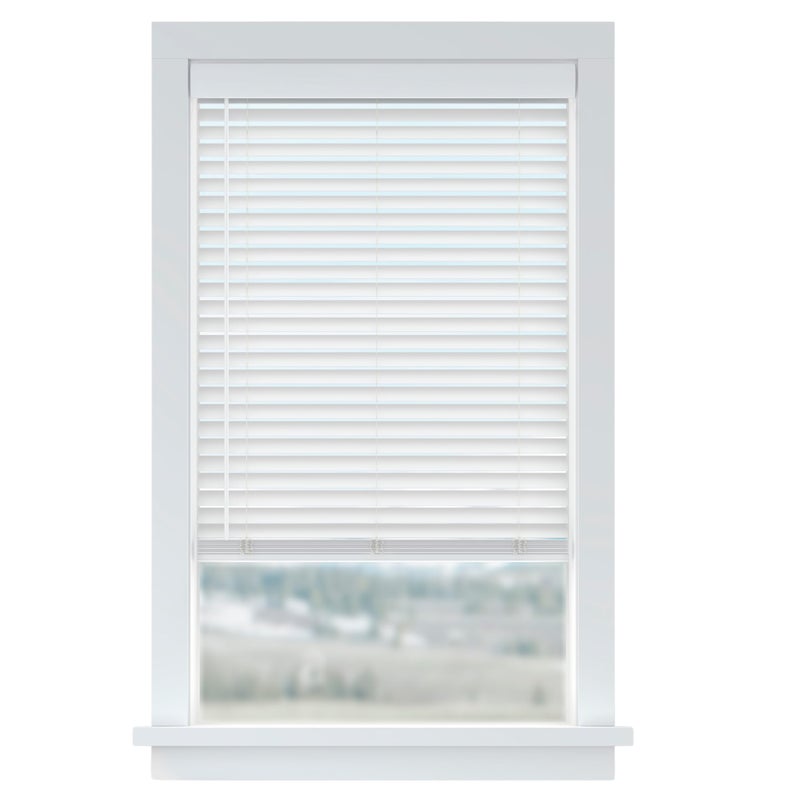 LEVOLOR Basics Cordless Light Filtering Faux Wood Blinds, 2â€ Blinds for Windows, Timeless Look, Fits up to 34â€ Width and 64â€ Length, Home Solution for Any Space or Room - Image 1
