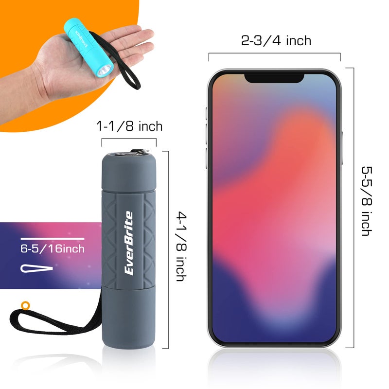 EverBrite 6-Pack Mini Flashlight Set, Small Multicolor Flashlights with Lanyard, 1W Led for Camping, Hiking, Emergencies, 18 AAA Batteries Included, Gift for Christmas Birthday Anniversary - Image 4